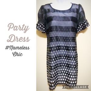 NWOT Blk and White Polka Dot Party Dress